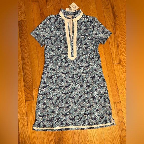 Cabana Life Dresses & Skirts - Cabana Life Blue and Cream Dress